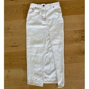 Lioness - Barbie Porcelain Slit Midi Skirt in White